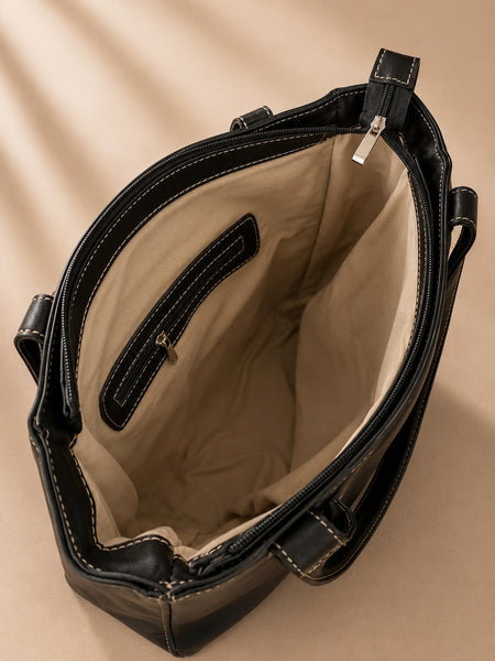 Interior del MAXI BOLSO LONDON color negro con forro de algodón
